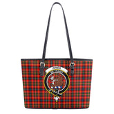 Innes Modern Tartan Crest Leather Tote Bag